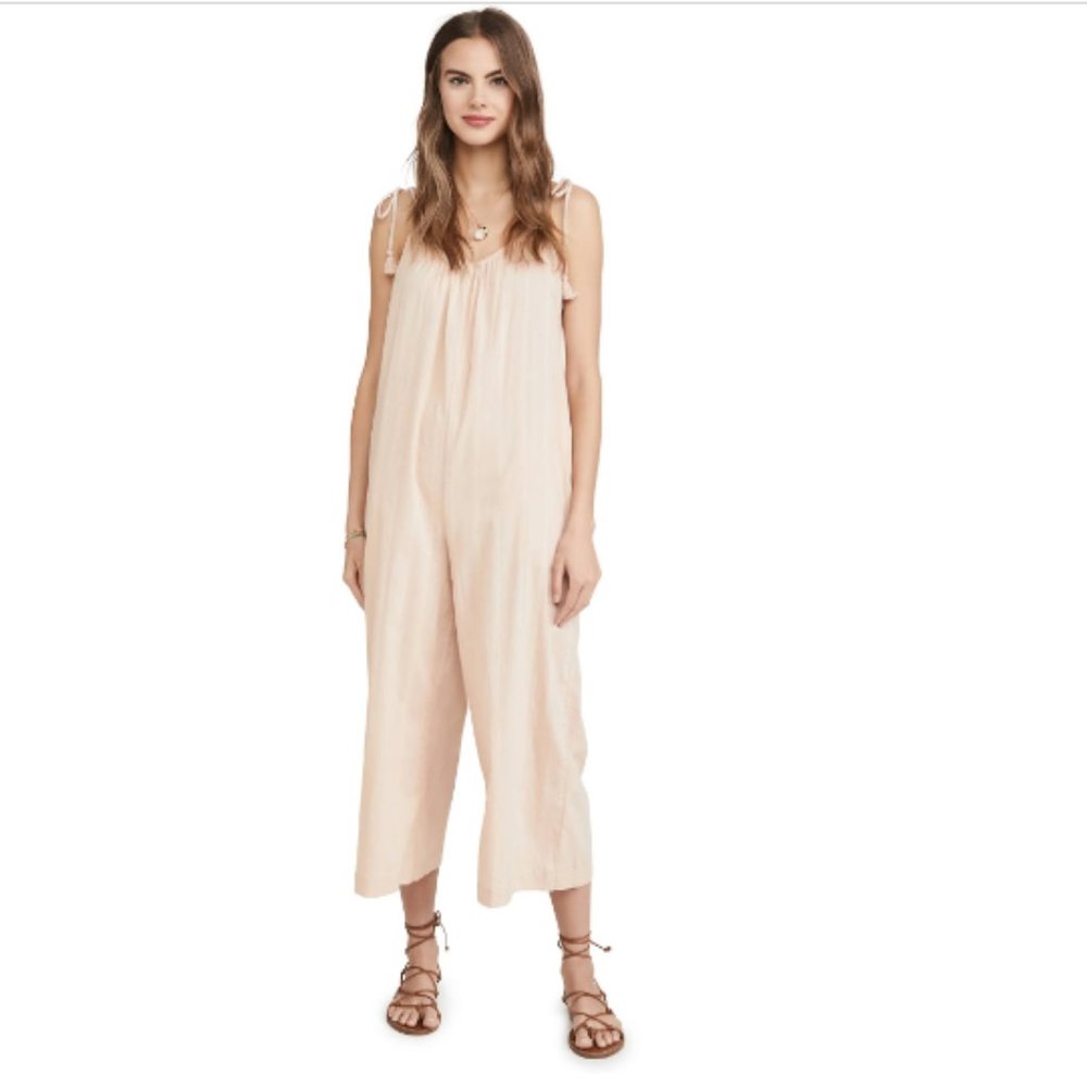 Madewell Tie Strap Cover Up Jumpsuit Avalon Pink Medium